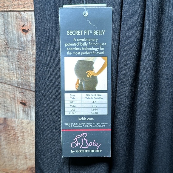 🌻 Oh Baby Secret Fit Belly Gathered Waist Charcoal Skirt size Medium Work Career - Picture 3 of 8